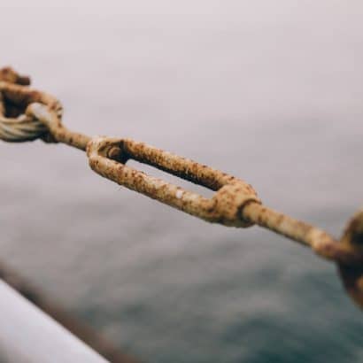 white metal chain