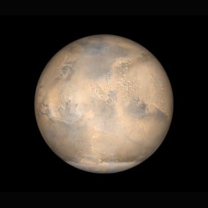 Mars on a black background